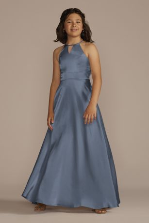 Picture of Charmeuse High-Neck Junior Bridesmaid Dress
