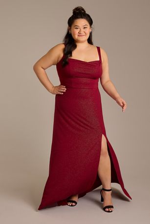 Picture of As Is Cowl Neck Glitter Knit Long A-Line Dress