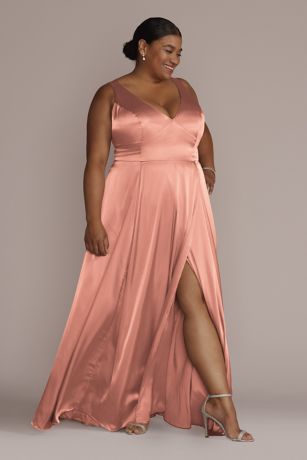 Picture of As Is Charmeuse Tank V-Neck Dress with Slit