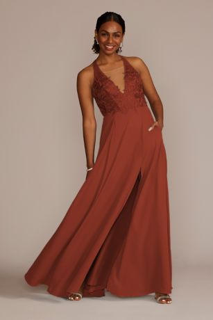 Picture of As Is Halter Lace and Georgette Dress