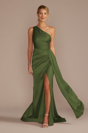 Picture of One-Shoulder Stretch Satin Dress