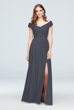 Picture of As Is Crisscross Off-the-Shoulder Mesh Dress