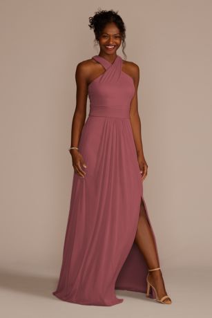 Picture of As Is High-Neck Mesh Crisscross Dress