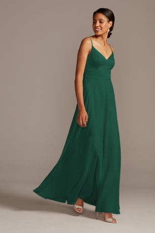 Picture of As Is Spaghetti Strap Crepe-Back Satin Dress