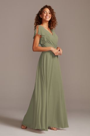 Picture of Bridesmaid Dress with Flutter Sleeve Skirt