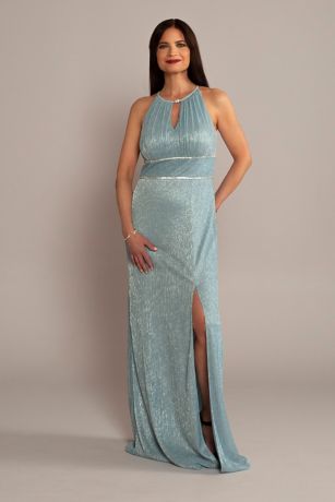 Picture of As Is High-Neck Glitter A-Line Gown with Keyholes