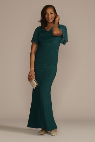 Picture of As Is Embellished Cowl Neck Jersey Sheath