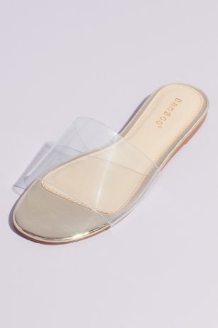 wide width clear sandals