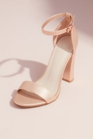 rose pink block heels