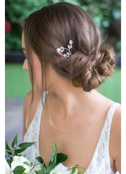 Crystal Flower Trio Hair Pin David S Bridal