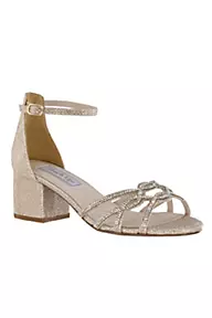 Touch Ups Shimmery Block Heel Sandals with Strappy Vamp