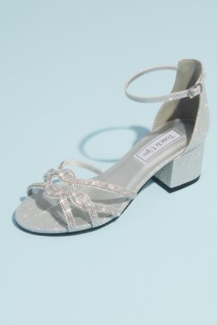 silver small block heels