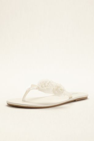 bridal flip flops ivory