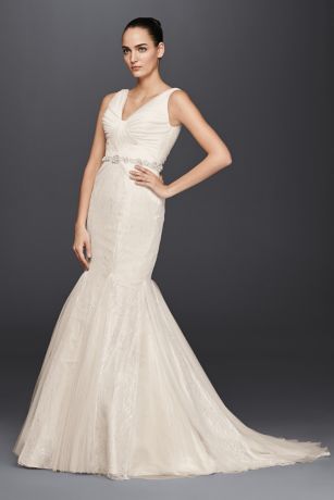 White by Vera Wang Organza Mermaid Wedding Dress | David's Bridal