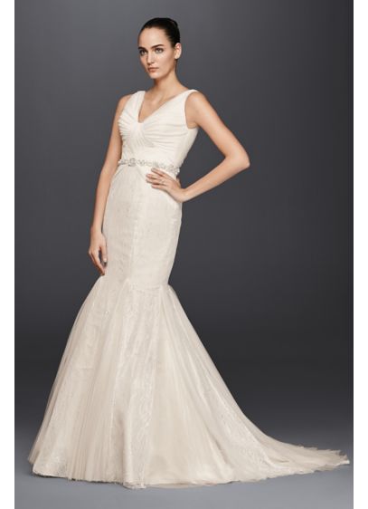 Truly Zac Posen Pleated Mermaid Wedding Dress - Davids Bridal