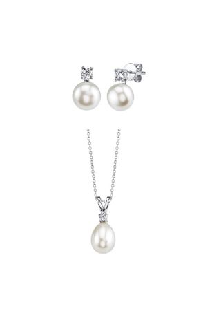 Picture of White Freshwater Cultured Pearl Jewelry Set