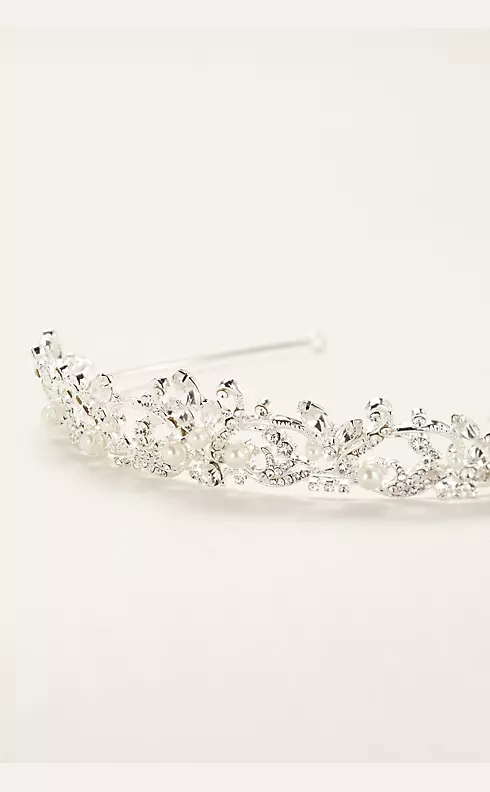 Mid Height Tiara with Pearls and Crystals Image 2
