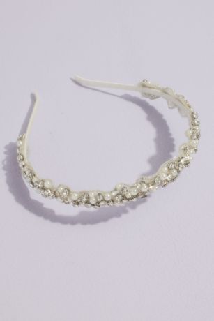 Pearl and Crystal Cluster Statement Headband