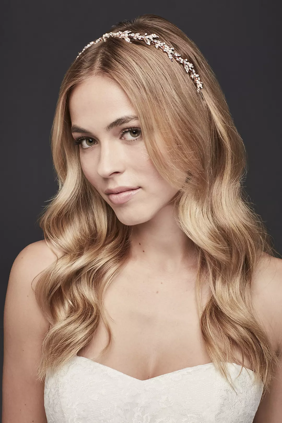 Pearl and Rose Gold Vine Headband