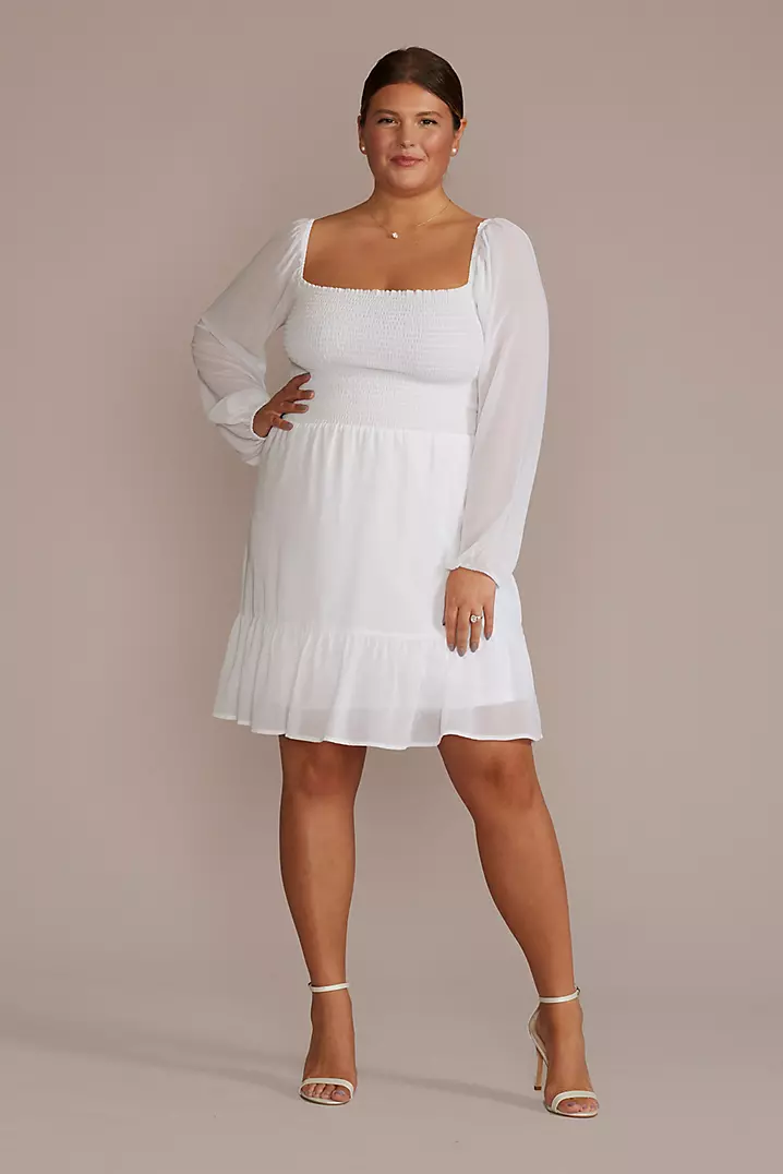 white christmas dresses White Chiffon Halter Dress with Tie Back- Size S Lady Rae