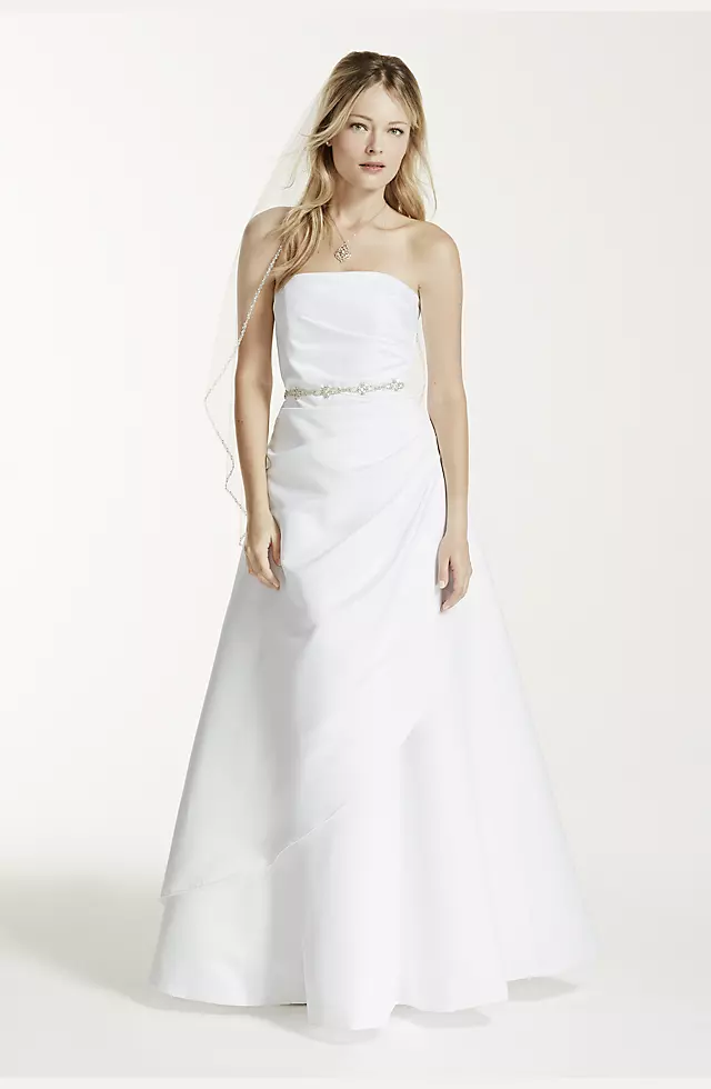 Satin A-line Wedding Dress with Asymmetrical Skirt Image