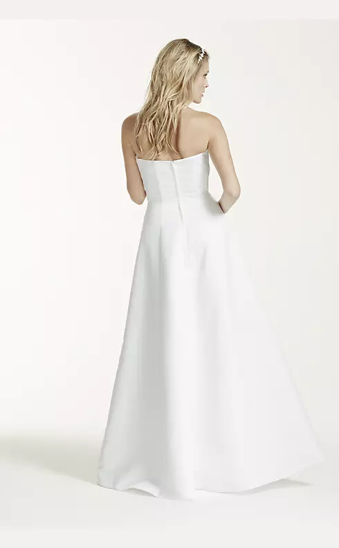 Satin A-line Wedding Dress with Asymmetrical Skirt Image 2