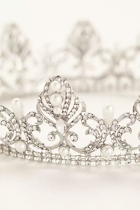Pearl and Crystal Encrusted Crown Image 1