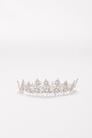tiaraです Scrolling Floral Filigree Crystal Tiara | David's Bridal