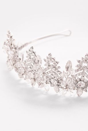 Scrolling Floral Filigree Crystal Tiara | David's Bridal