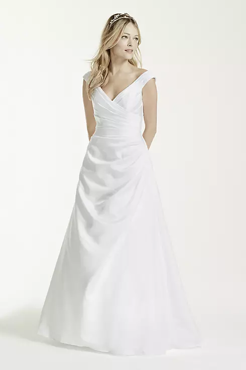 Off-the-shoulder Wedding Dress with Side Draping Image 1