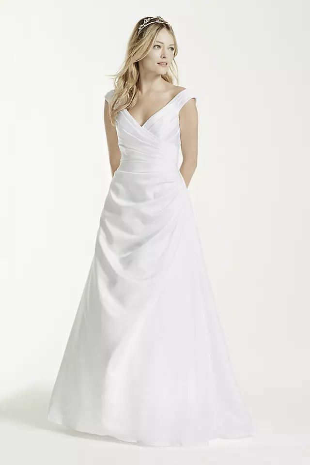 Off-the-shoulder Wedding Dress with Side Draping Image