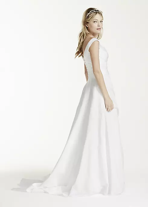Off-the-shoulder Wedding Dress with Side Draping Image 3