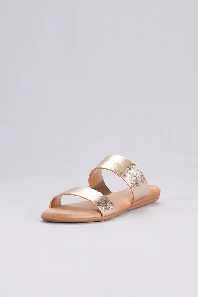 Metallic Two Strap Slide Sandals Image