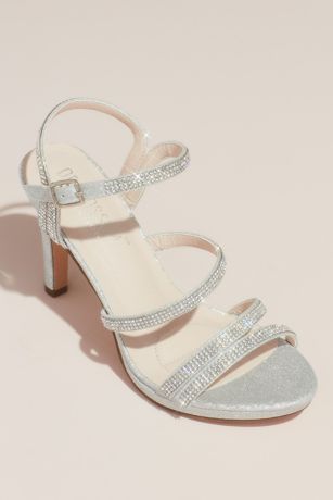 Pave Crystal Straps Glitter Platform Sandals David's Bridal