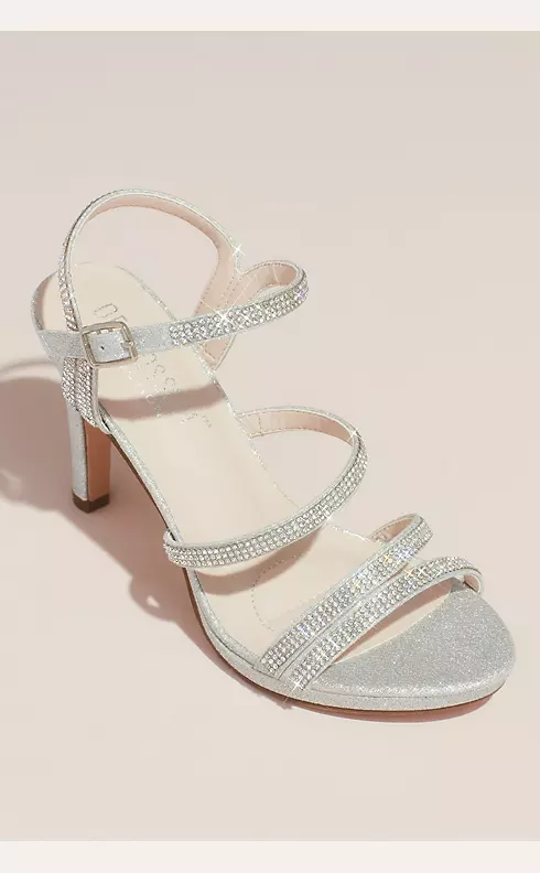 Pave Crystal Straps Glitter Platform Sandals Image 1