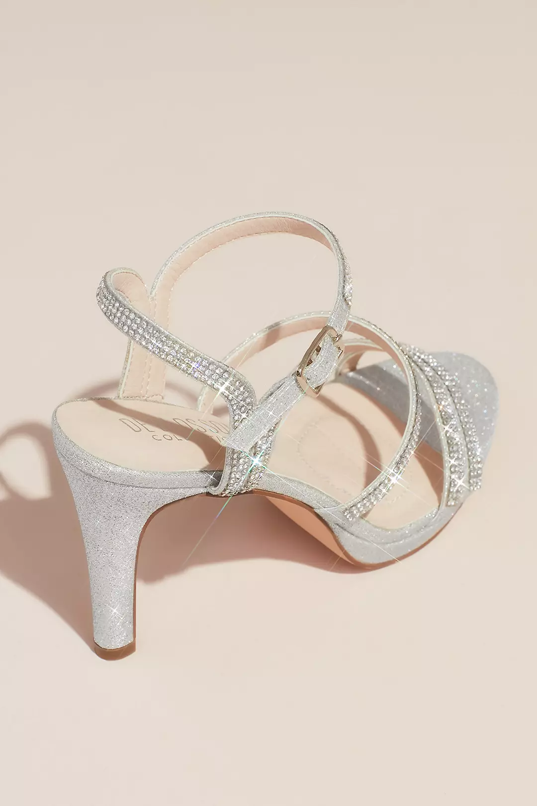 Pave Crystal Straps Glitter Platform Sandals Image 2