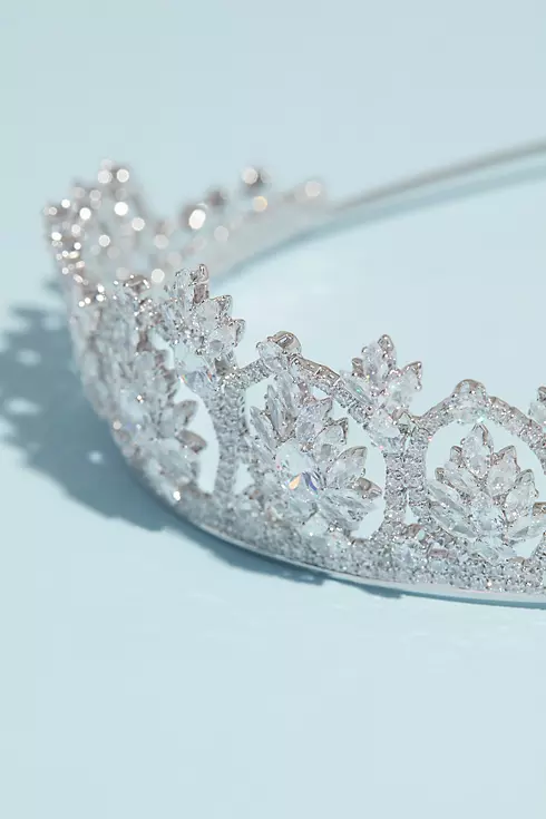 Marquise and Pear-Cut Crystal Burst Wedding Tiara Image 2