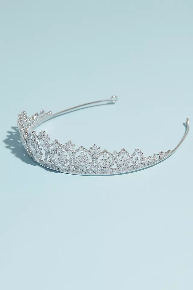 Marquise and Pear-Cut Crystal Burst Wedding Tiara Image