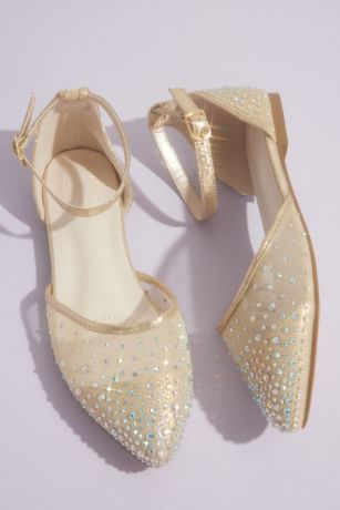 wedding shoes low heel gold