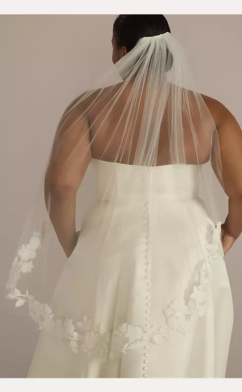 Lace-Trimmed Tulle Mid-Length Veil Image 1