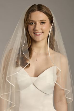 Satin Edge Angel-Cut Mid-Length Veil | David's Bridal