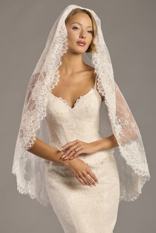 WHITE VEIL セット Allover Lace Mid-Length Veil
