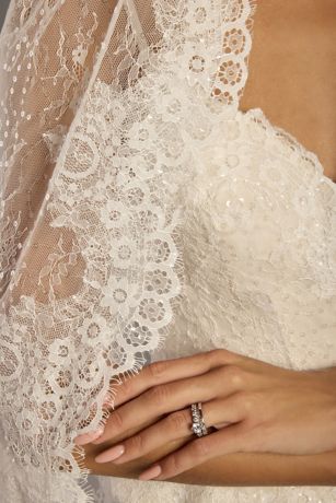 Allover Lace Mid-Length Veil