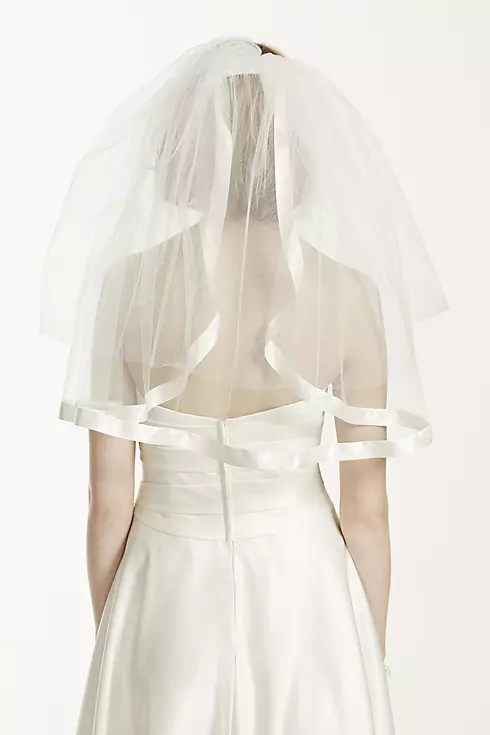 Satin Veil with Ribbon Trim and Blusher Image 5
