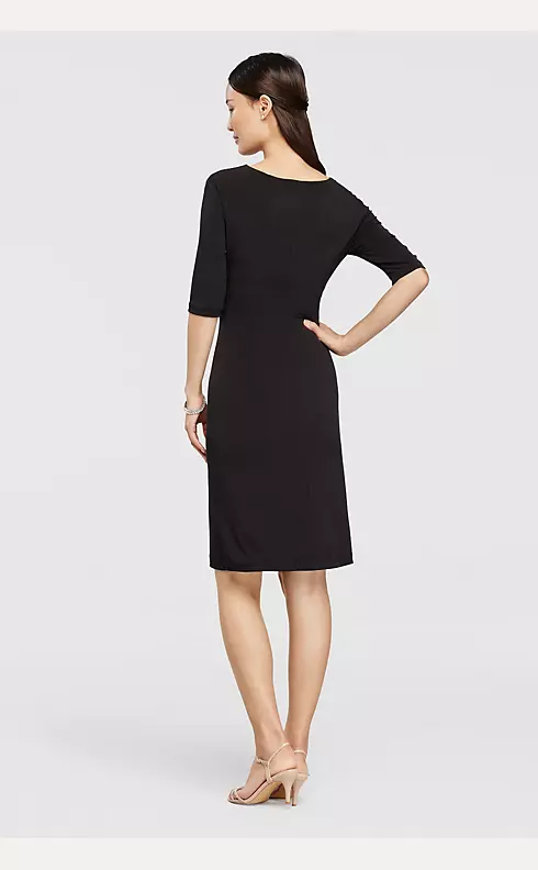 Short Cowl Neck Dress with Elbow Length Sleeves Image 2