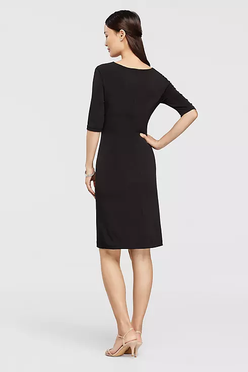 Short Cowl Neck Dress with Elbow Length Sleeves Image 2