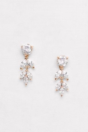 Solitaire and Marquise-Cut Cubic Zirconia Earrings | David's Bridal