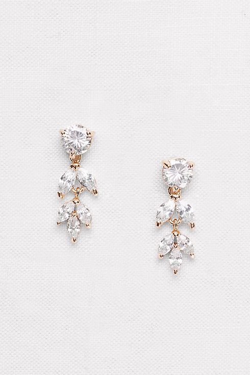 Solitaire and Marquise-Cut Cubic Zirconia Earrings Image
