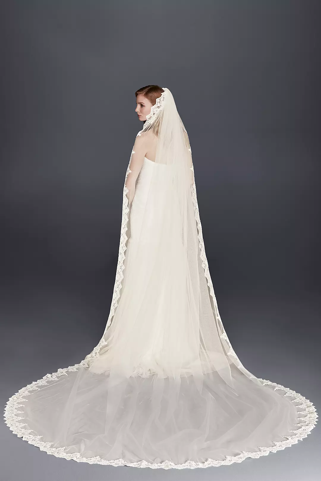 Corded Lace Cathedral Veil with Scalloped Edge Image