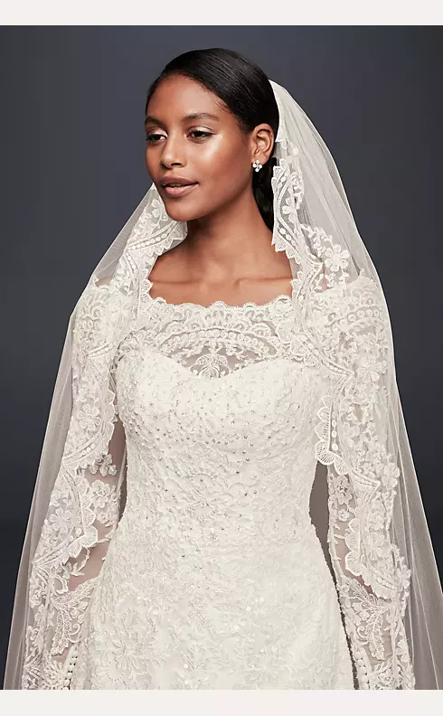 Scalloped-Edge Lace Cathedral Veil  Image 2